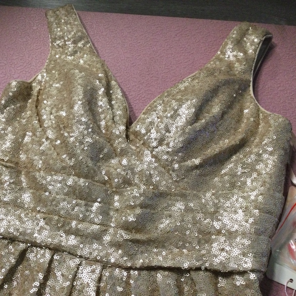 Champagne Sequin Formal Dress